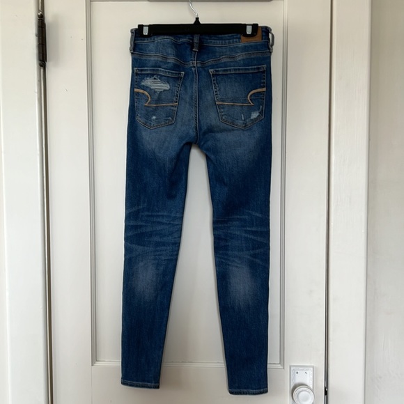 American Eagle Ripped Blue Skinny Jeans - Picture 2 of 5